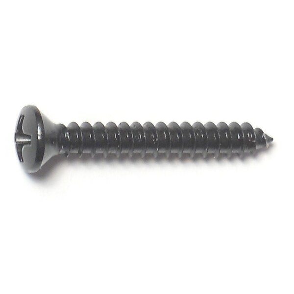 Midwest Fastener Sheet Metal Screw, #6 x 1 in, Black Steel Oval Head Phillips Drive, 30 PK 79483 - main